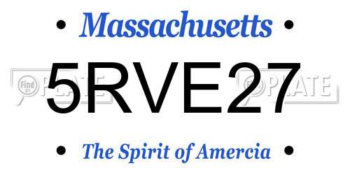 5RVE27 Massachusetts License Plate