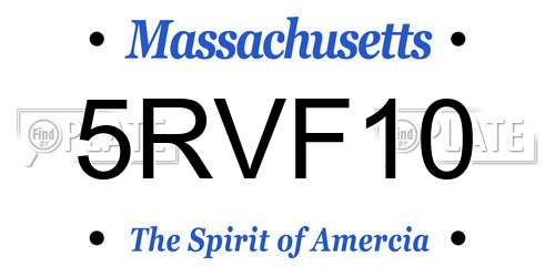 5RVF10 Massachusetts License Plate