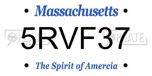 5RVF37 Massachusetts License Plate
