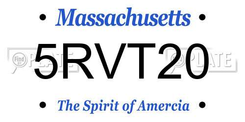 5RVT20 Massachusetts License Plate