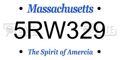 5RW329 Massachusetts License Plate