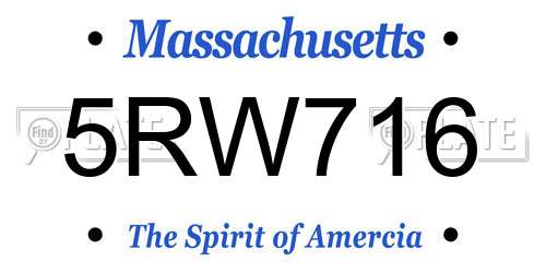 5RW716 Massachusetts License Plate