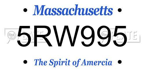 5RW995 Massachusetts License Plate