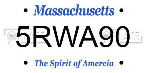 5RWA90 Massachusetts License Plate