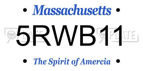 5RWB11 Massachusetts License Plate
