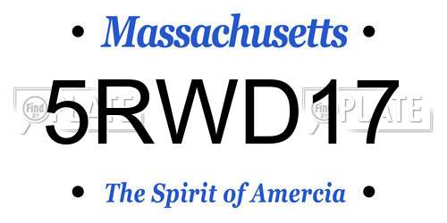 5RWD17 Massachusetts License Plate