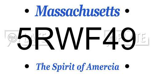 5RWF49 Massachusetts License Plate