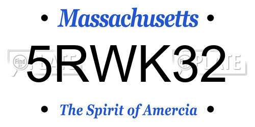 5RWK32 Massachusetts License Plate