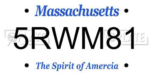 5RWM81 Massachusetts License Plate