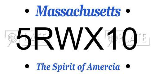 5RWX10 Massachusetts License Plate