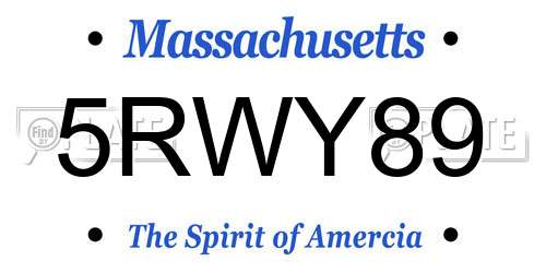 5RWY89 Massachusetts License Plate