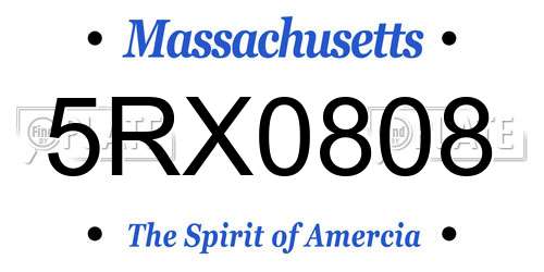 5RX0808 Massachusetts License Plate