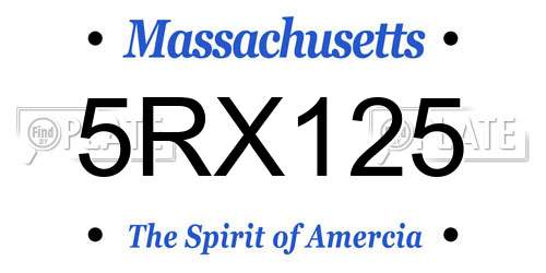 5RX125 Massachusetts License Plate