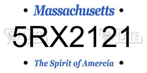 5RX2121 Massachusetts License Plate