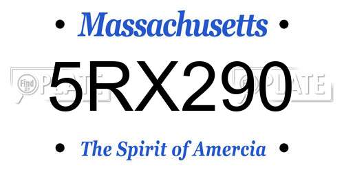 5RX290 Massachusetts License Plate