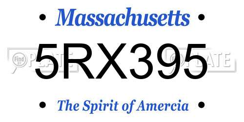 5RX395 Massachusetts License Plate