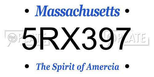 5RX397 Massachusetts License Plate