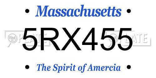 5RX455 Massachusetts License Plate