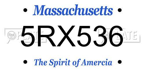 5RX536 Massachusetts License Plate
