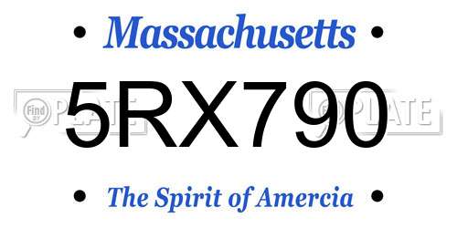 5RX790 Massachusetts License Plate