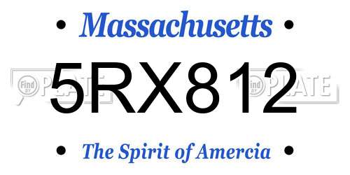 5RX812 Massachusetts License Plate