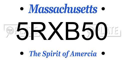 5RXB50 Massachusetts License Plate