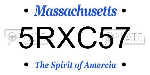 5RXC57 Massachusetts License Plate