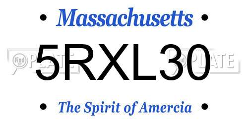 5RXL30 Massachusetts License Plate
