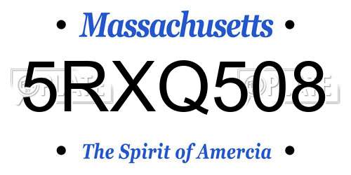 5RXQ508 Massachusetts License Plate