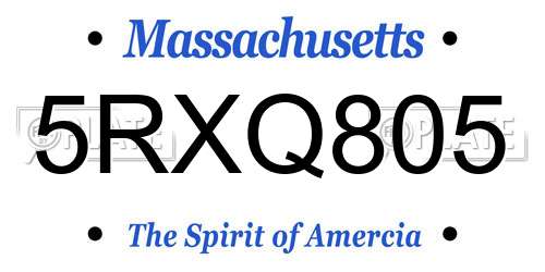 5RXQ805 Massachusetts License Plate