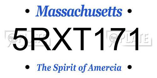 5RXT171 Massachusetts License Plate