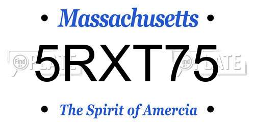5RXT75 Massachusetts License Plate