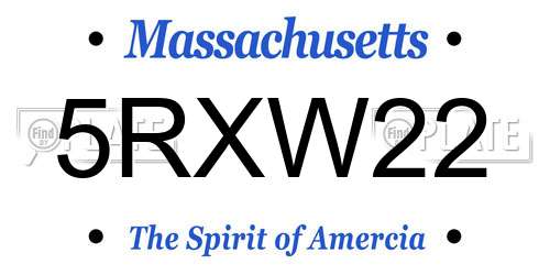 5RXW22 Massachusetts License Plate