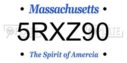 5RXZ90 Massachusetts License Plate