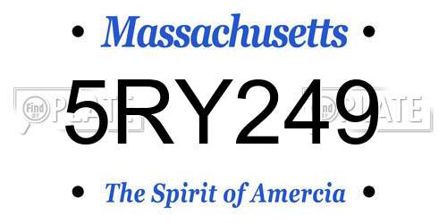 5RY249 Massachusetts License Plate