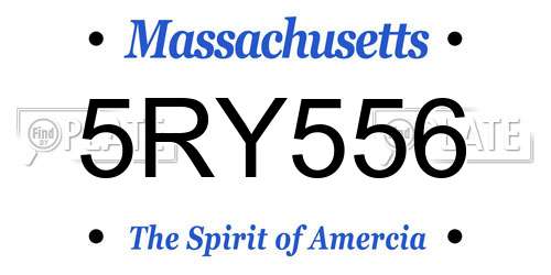 5RY556 Massachusetts License Plate