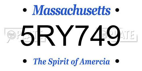 5RY749 Massachusetts License Plate