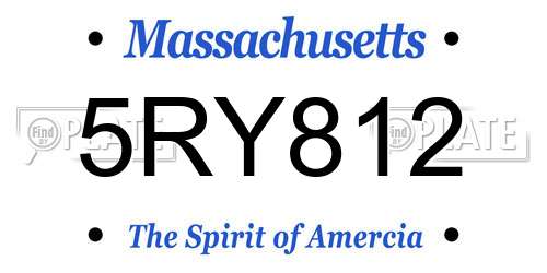 5RY812 Massachusetts License Plate