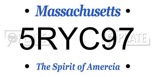 5RYC97 Massachusetts License Plate