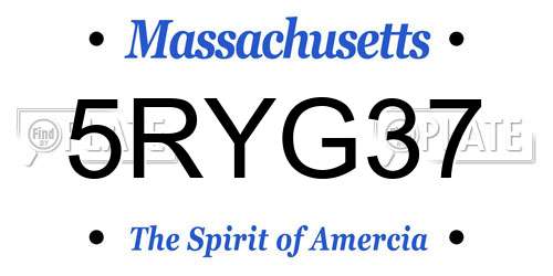 5RYG37 Massachusetts License Plate