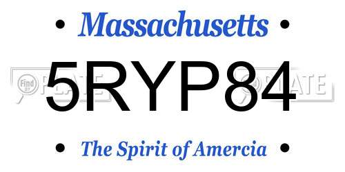 5RYP84 Massachusetts License Plate