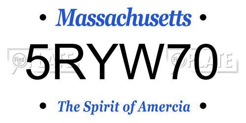 5RYW70 Massachusetts License Plate