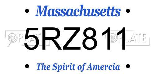 5RZ811 Massachusetts License Plate