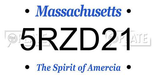 5RZD21 Massachusetts License Plate