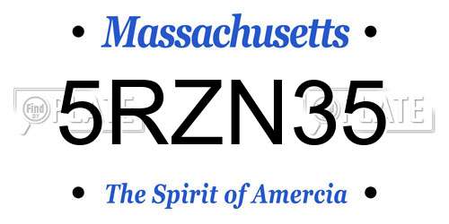 5RZN35 Massachusetts License Plate