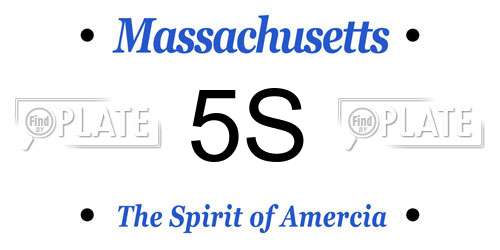 5S Massachusetts License Plate
