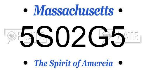 5S02G5 Massachusetts License Plate