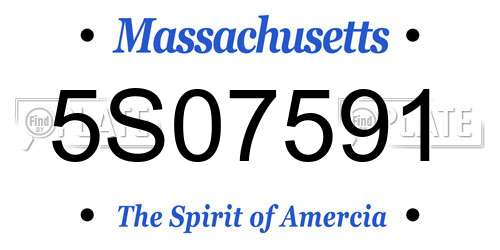 5S07591 Massachusetts License Plate