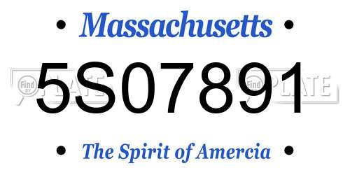 5S07891 Massachusetts License Plate