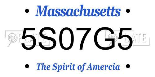 5S07G5 Massachusetts License Plate